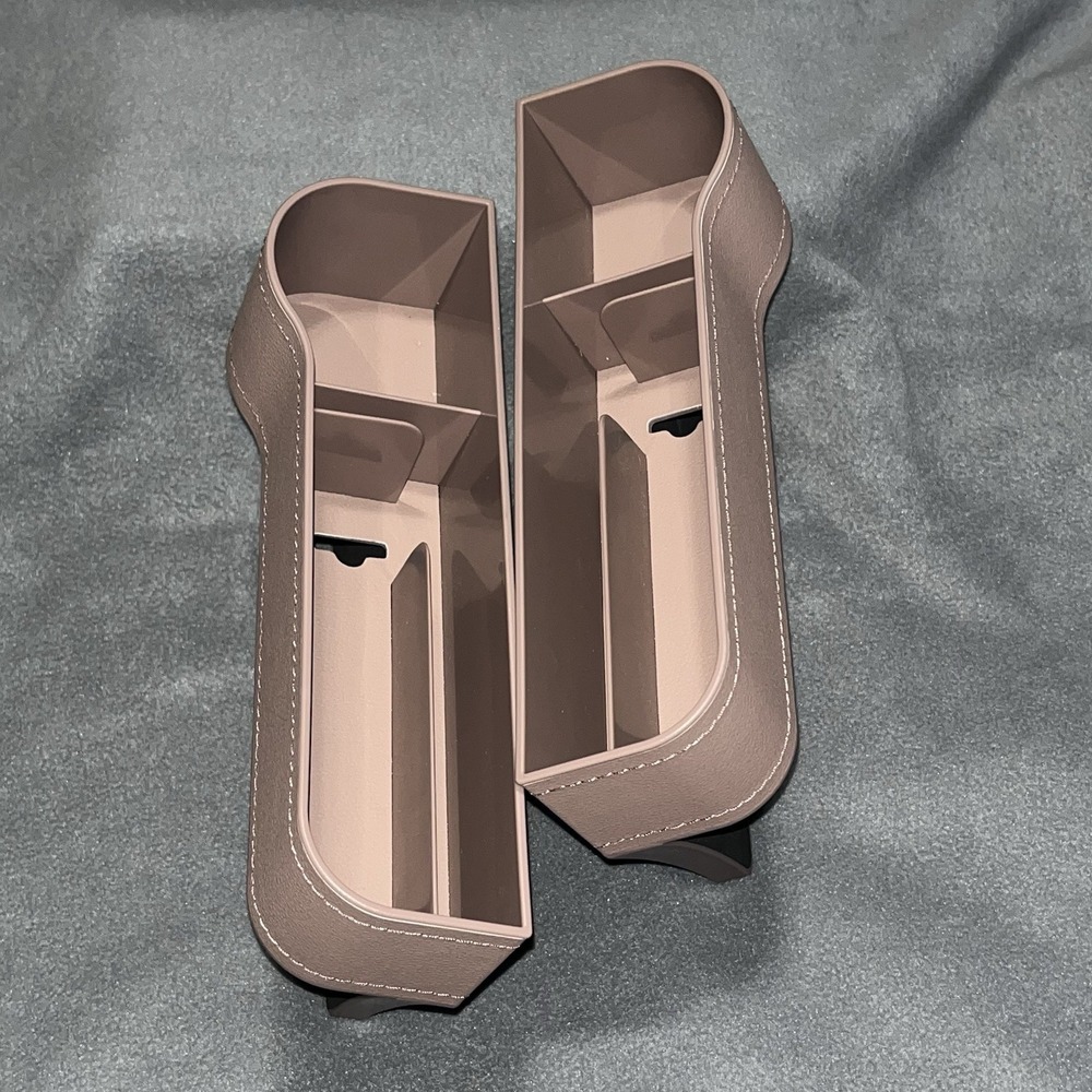 2x Car Van Seat Gap Catcher Filler Storage Pocket Organizer Holder Mauve/Taupe
